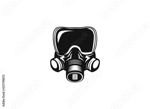 Gas mask vector illustration isolated on white. Respirator vector illustration