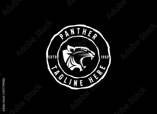 panther vintage logo icon illustration Premium Vector