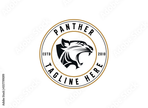 panther vintage logo icon illustration Premium Vector