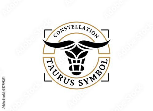 Bull Taurus Bison Buffalo Logo design vector template.