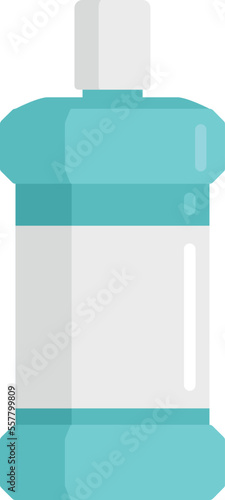 Clean mouthwash icon flat vector. Dental wash. Mint fresh isolated