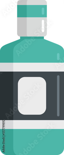 Teeth mouthwash icon flat vector. Dental wash. Mint fresh isolated