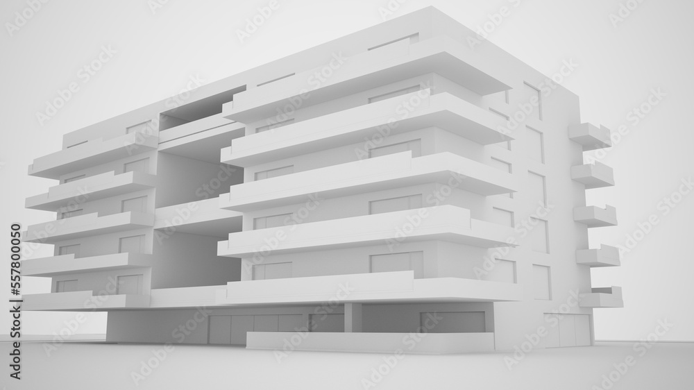 Fototapeta premium Bâtiment 3D