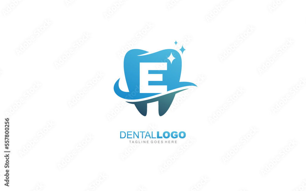 E  logo dentist for branding company. letter template vector illustration for your brand.