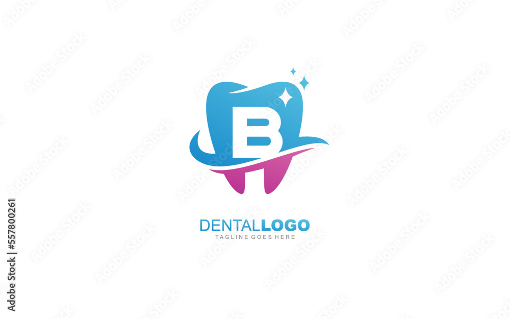 B logo dentist for branding company. letter template vector illustration for your brand. B logo dentist for branding company. letter template vector illustration for your brand.