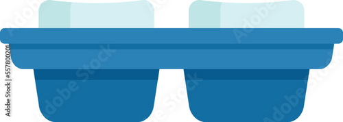 Melt ice cube tray icon flat vector. Water container. Form square isolated