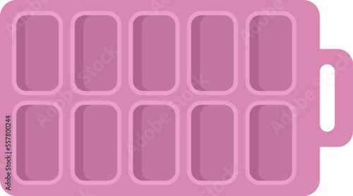 Maker ice cube tray icon flat vector. Water container. Form shape isolated