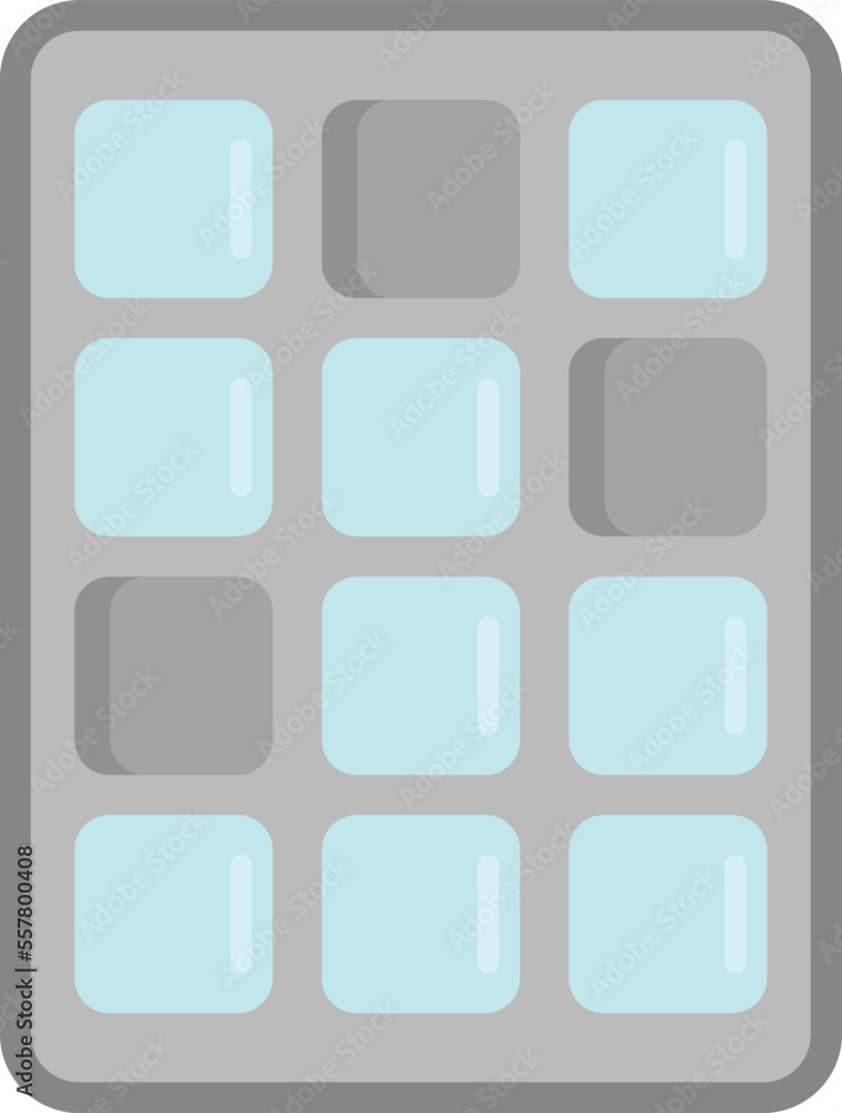Cooler ice cube tray icon flat vector. Mold container. Water kitchen isolated Cooler ice cube tray icon flat vector. Mold container. Water kitchen isolated