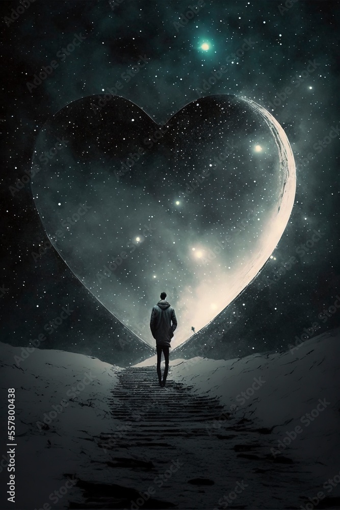 Obraz premium heart shaped universe