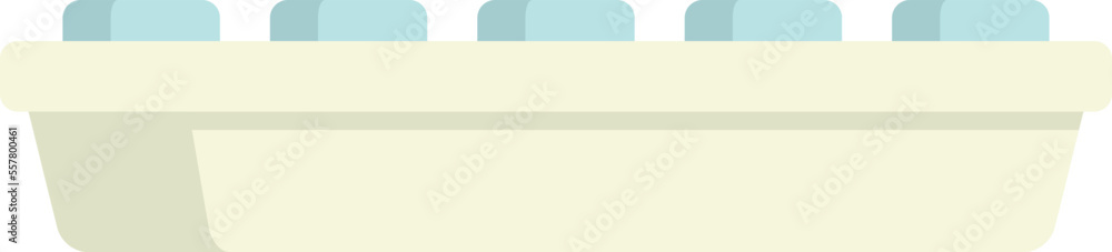 Icebox icon flat vector. Ice cube tray. Water container isolated