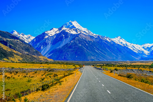 Fairlie to Tekapo Road, Canterbury, New Zealand South Island dramatic landscape