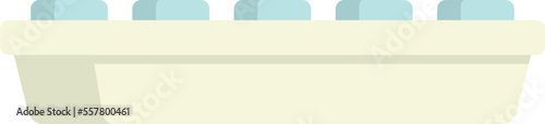 Icebox icon flat vector. Ice cube tray. Water container isolated