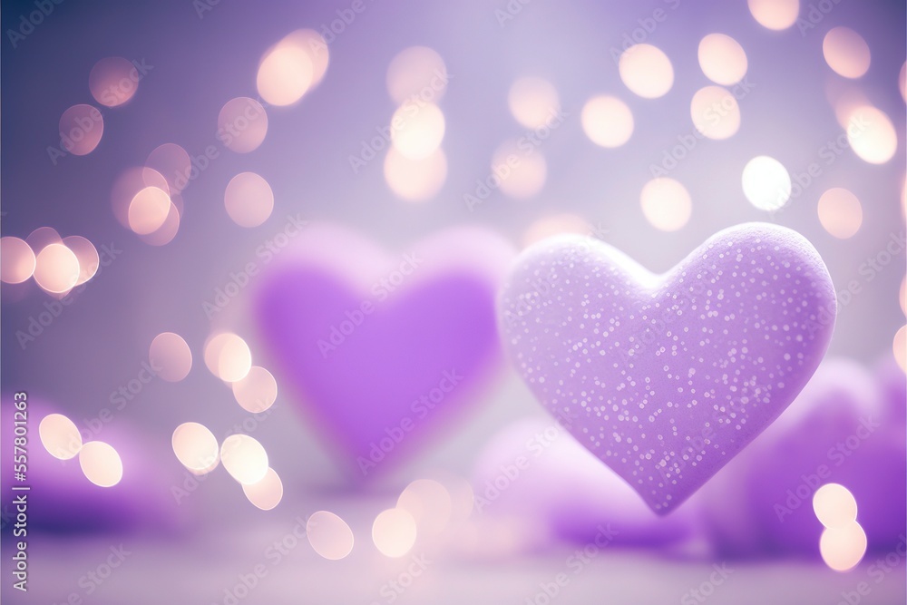 Cute hearts Violet, Valentine's Day, bokeh lights Micro hearts.	