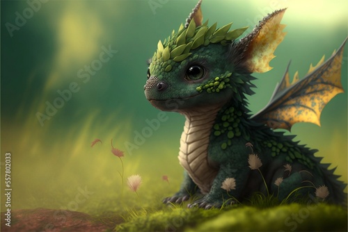 Baby Emerald Dragon  Generated Image