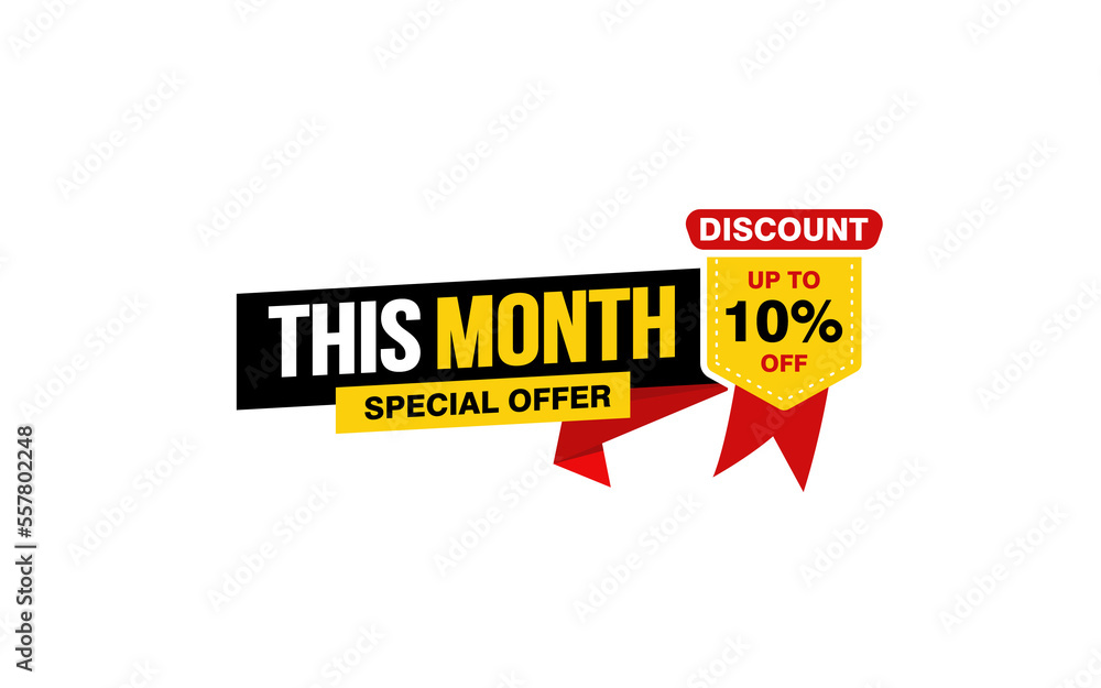 10 Percent THIS MONTH offer, clearance, promotion banner layout with sticker style. 10 Percent THIS MONTH offer, clearance, promotion banner layout with sticker style.