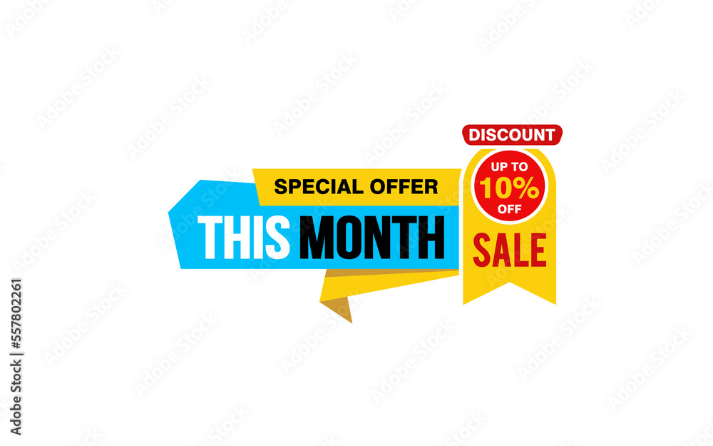 10 Percent THIS MONTH offer, clearance, promotion banner layout with sticker style. 10 Percent THIS MONTH offer, clearance, promotion banner layout with sticker style.
