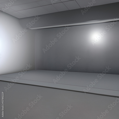 Wallpaper Mural Abstract empty, modern concrete walls hallway room with indirekt ceiling lights in the back - industrial interior background template , generative ai Torontodigital.ca