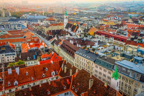 Above Vienna medieval old town cityscape  Austria