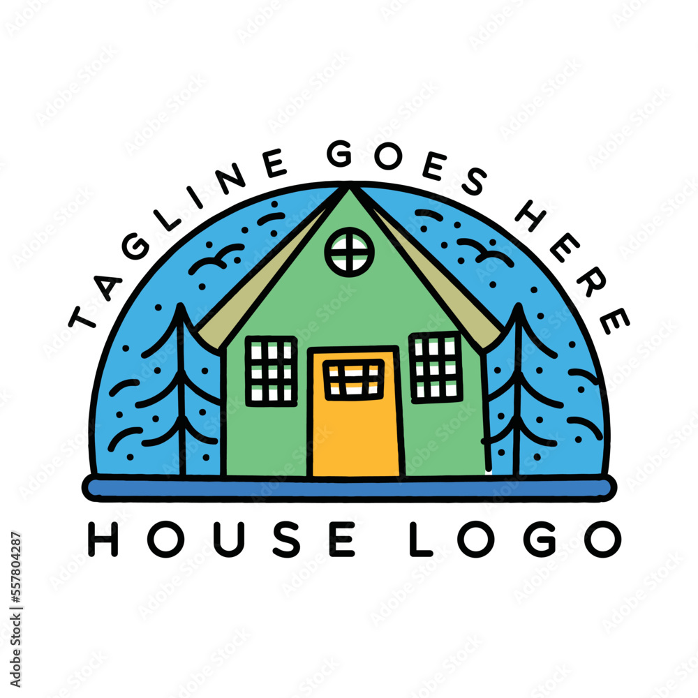 House Logo Design Vintage Emblem Vector illustration Badge Symbol Icon