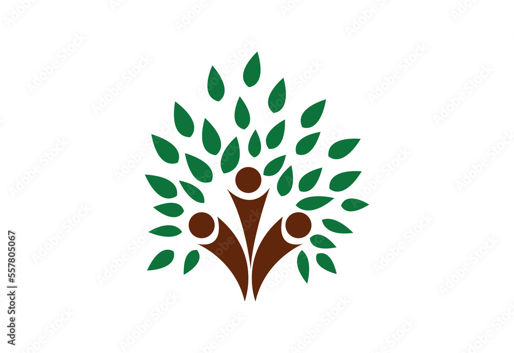 Naklejka premium Family tree symbol icon logo design template illustration.