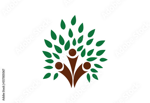 Family tree symbol icon logo design template illustration.