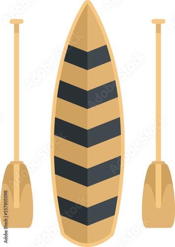 Water sup surf icon flat vector. Paddle board. Beach surfer isolated