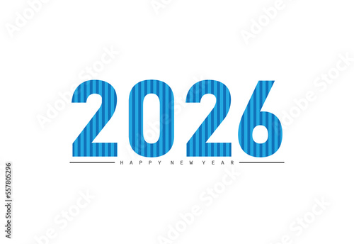 2026 happy new year blue color vector, 2026 number design, 2026 year vector illustration, Black lettering number template, typography logo, new year celebration. © SIRIYAWATHI