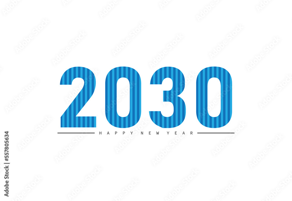 2030 happy new year black color vector, 2030 number design, 2030 year vector illustration, Black lettering number template, typography logo, new year celebration,