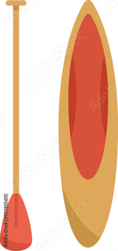 Sup kayak icon flat vector. Paddle board. Water beach isolated