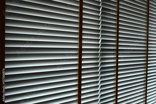 white blinds curtain put on the window  interior design
