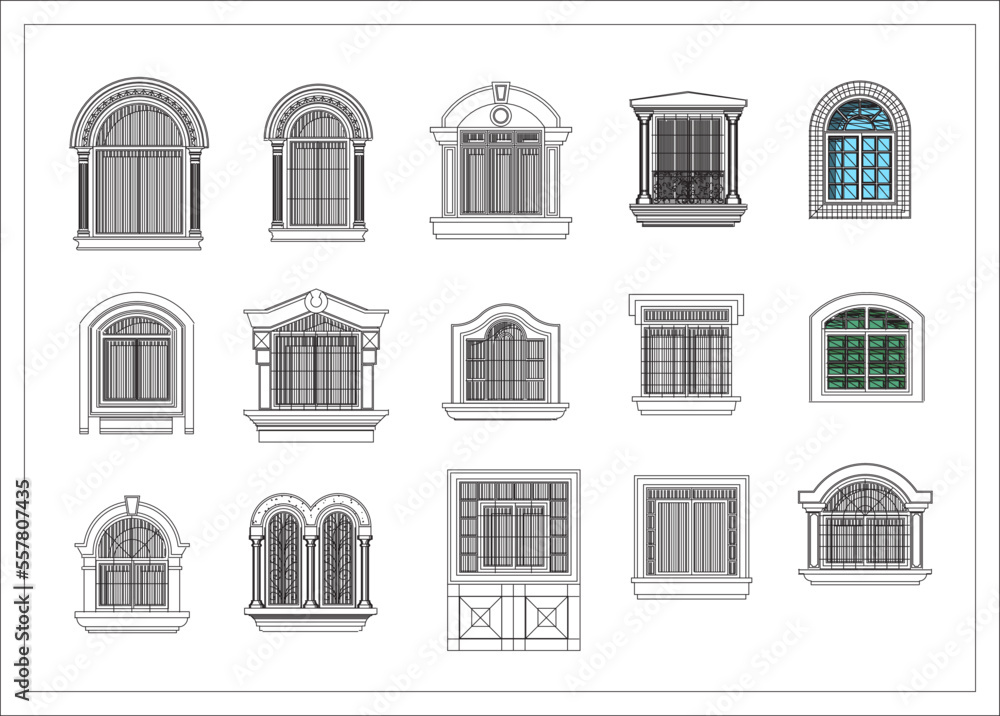 set of windows