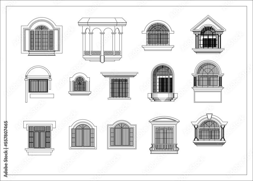 Fototapeta premium set of windows