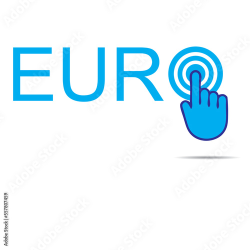 Finger presses on the word euro