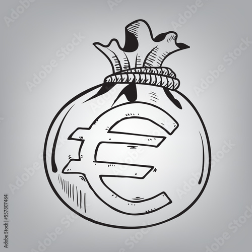 Money bag with euro