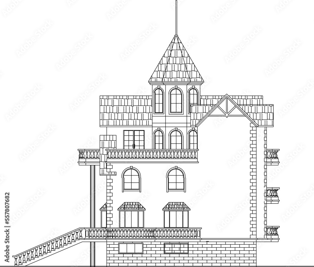 sketch of the house