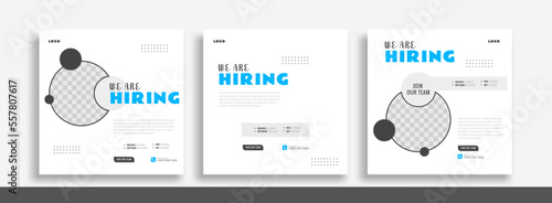 We are hiring job vacancy social media post banner design template. We are hiring job vacancy square web banner design.	