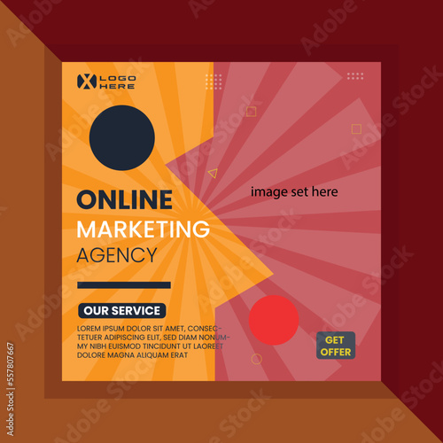 Digital marketing agency social media post Instagram vector template eps