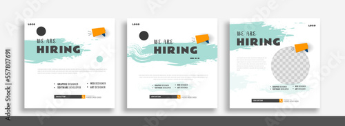 We are hiring job vacancy social media post banner design template. We are hiring job vacancy square web banner design.	
