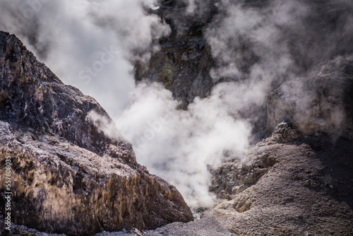 Rotorua weird and unique landscape, geothermal activity, volcanic landforms, hot pools and lakes North Island New Zealand 