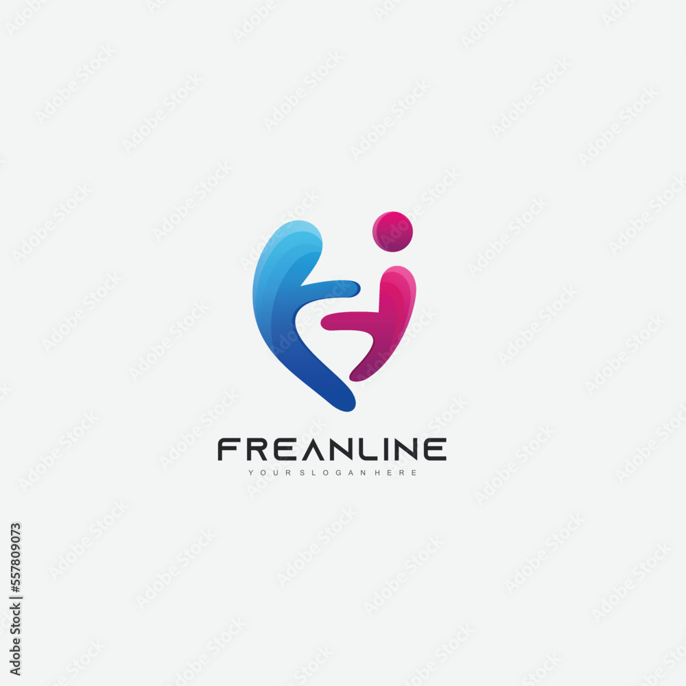 people design icon gradient color logo people design icon gradient color logo