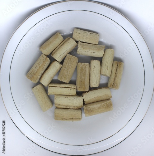 bagiak, made from sago flour, a traditional snack from Indonesia.