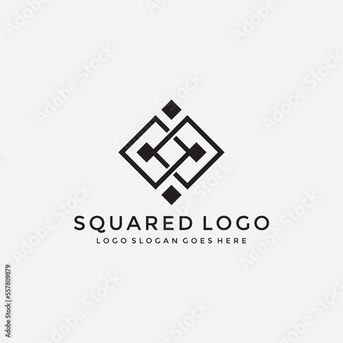 Squared ornament logo vector image