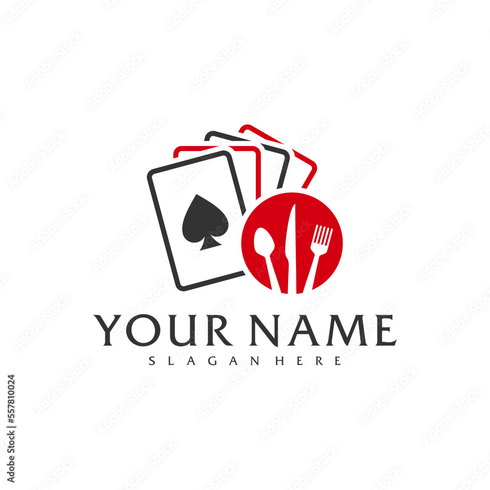 Food Poker logo vector template, Creative Poker logo design concepts Food Poker logo vector template, Creative Poker logo design concepts
