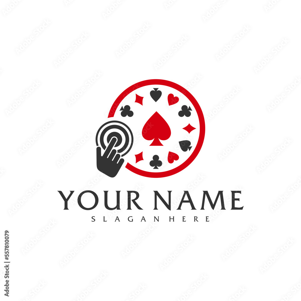 Obraz premium Click Poker logo vector template, Creative Poker logo design concepts