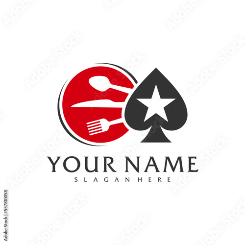 Food Poker logo vector template, Creative Poker logo design concepts