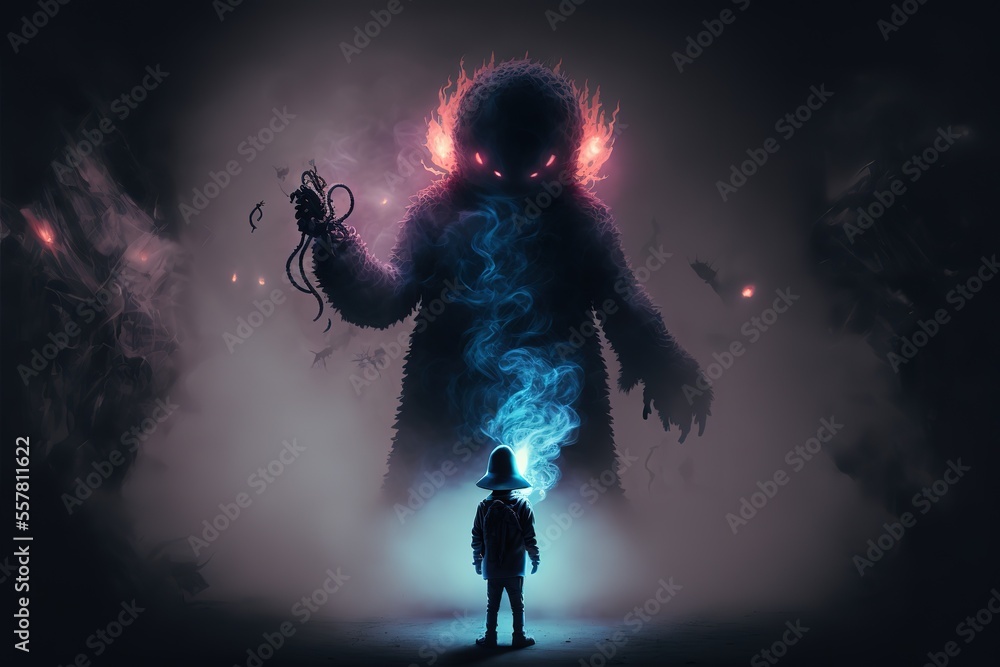 A boy with a torch summons a demon