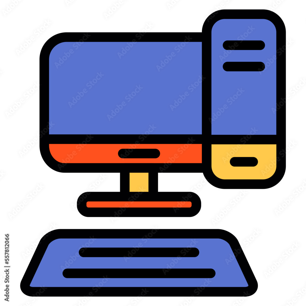 Computer filled line icon