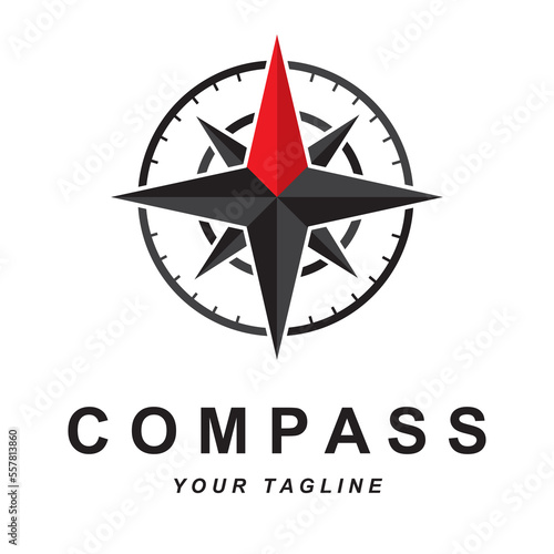compass logo vector with slogan template