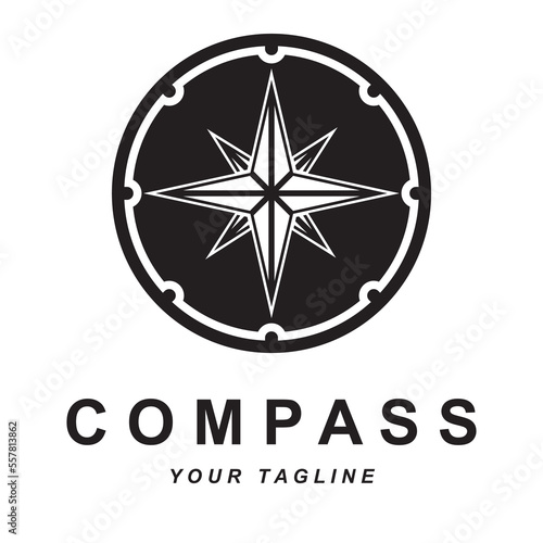 compass logo vector with slogan template