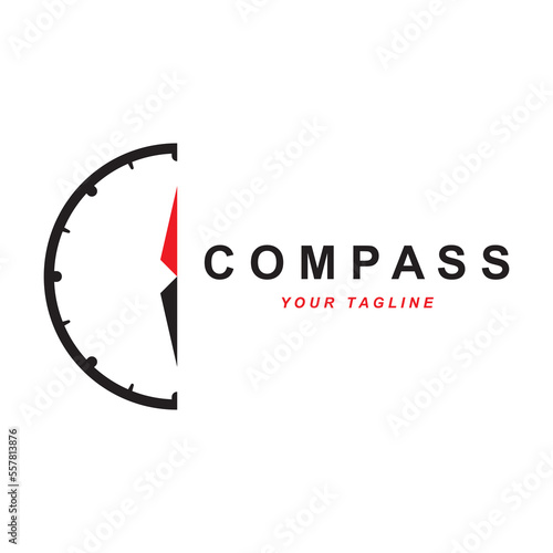 compass logo vector with slogan template